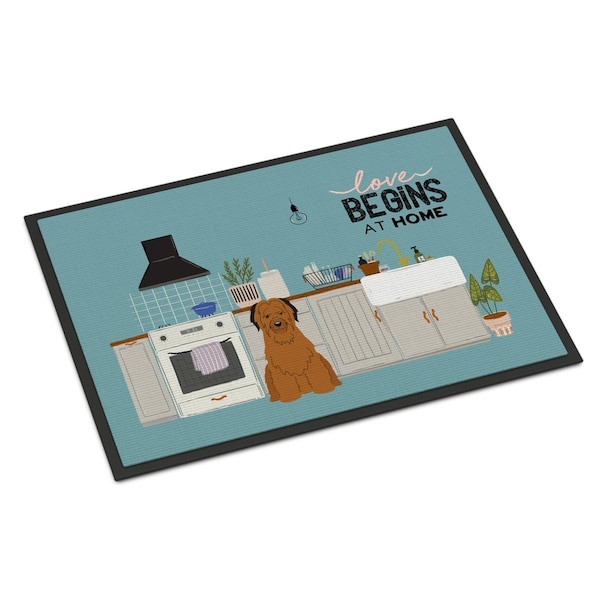 Carolines Treasures 18 x 27 in. Brown Briard Kitchen Scene Indoor or Outdoor Mat CK7786MAT - main